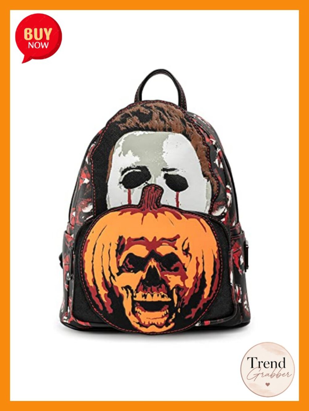 Loungefly Halloween 2 Michael Myers Pumpkin Womens Double Strap Shoulder Bag